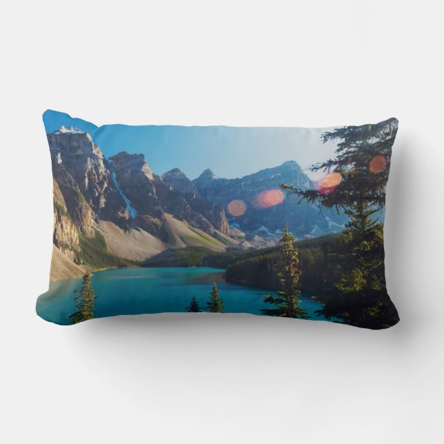 Cojín Lumbar Verano Sunset | Lago Moraine, Canadá (Anverso)
