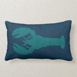 Cojín Lumbar Verde azul de océano de la langosta