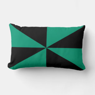 Cojín Lumbar Verde Esmeralda y Pinwheel Negro