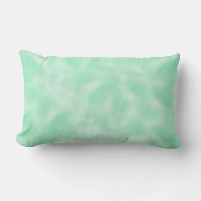 Cojín Lumbar Verde menta y blanco abigarrados (Anverso)