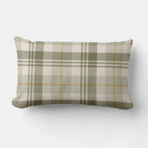 Cojín Lumbar Verde Salvia Plaid Neutro