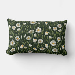 Cojín Lumbar Vibrant Daisy Pattern with Lush Green Accents