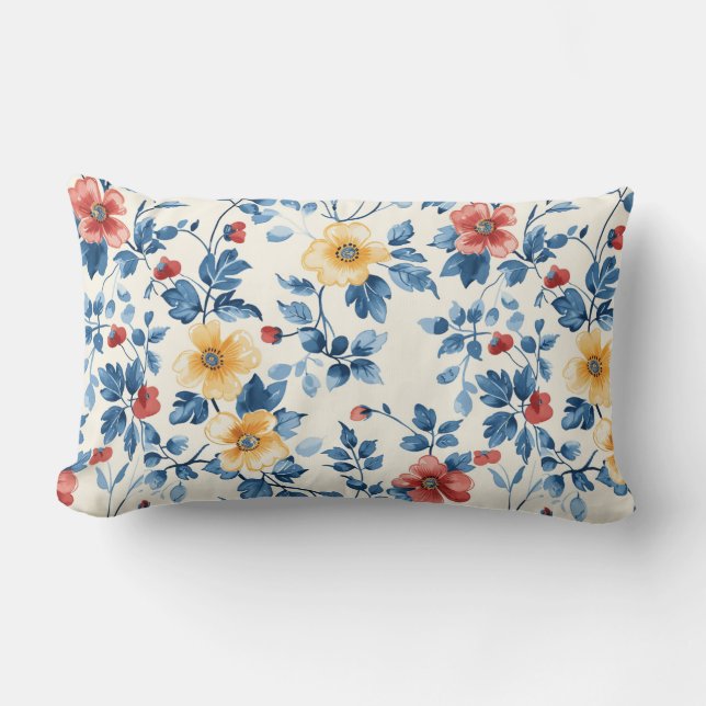 Cojín Lumbar Vibrant Garden Bliss (Anverso)