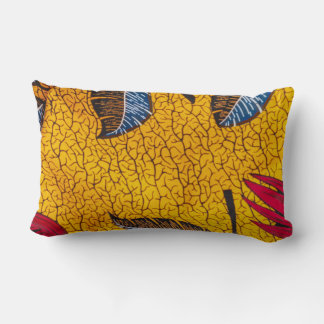 Cojín Lumbar Vibrant Yellow Ankara African Wax Print Fabric
