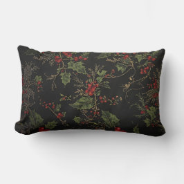 Cojín Lumbar Victorian Crimson Berries Holiday Throw Pillow