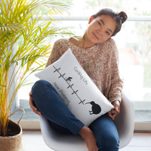 Cojín Lumbar Vida en bicicleta, personalizable de Nueva Zelanda