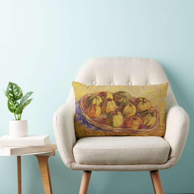 Cojín Lumbar Vida muerta, canasta de manzanas por Vincent van G (Silla)