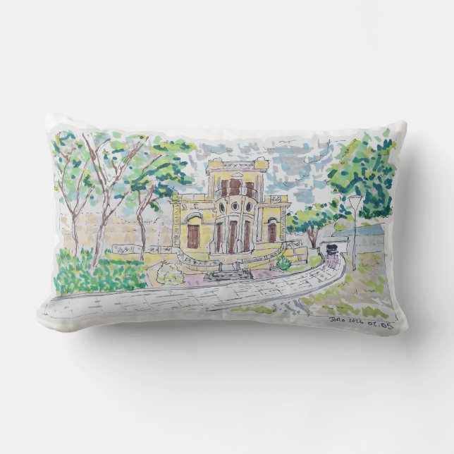 Cojín Lumbar Villa Histórica Amarilla (Anverso)