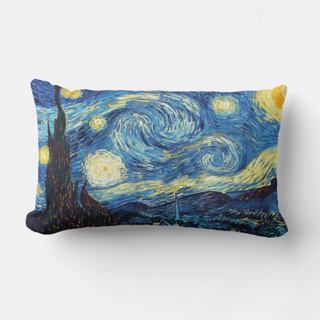 Cojín Lumbar Vincent van Gogh - noche estrellada (Anverso)