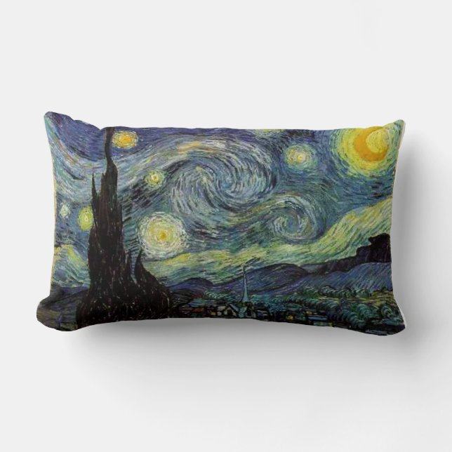 Cojín Lumbar Vincent van Gogh,Noche estrellada (Anverso)