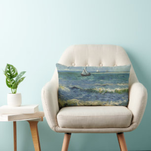 Cojín Lumbar Vincent van Gogh - Paisaje marino cerca de Saintes