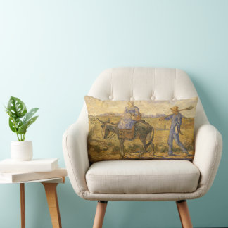 Cojín Lumbar Vincent van Gogh - Pareja de campesinos yendo al t