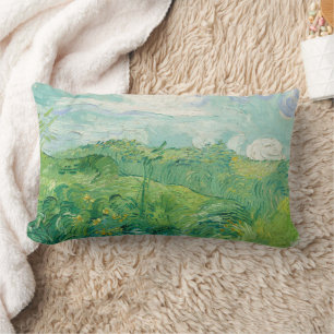 Cojín Lumbar Vincent Van Gogh pintando Campo de trigo verde