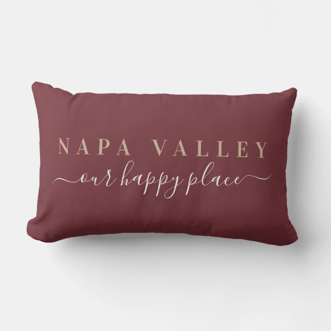 Cojín Lumbar Vino Napa Valley Feliz Lumbar Pillow (Anverso)