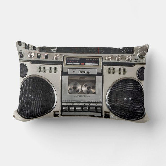Cojín Lumbar Vintage 80s Boombox Ghettoblaster (Anverso)