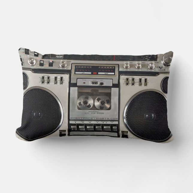 Cojín Lumbar Vintage 80s Boombox Ghettoblaster (Anverso)