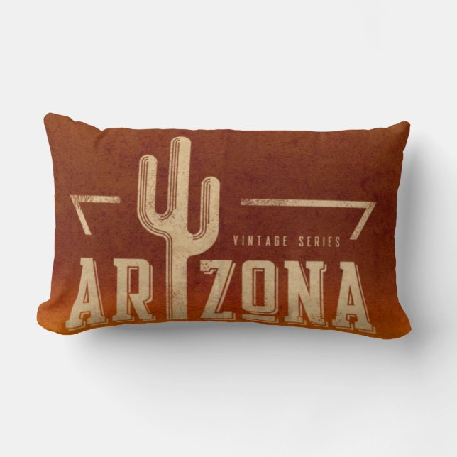 Cojín Lumbar Vintage Arizona cactus travel pillow (Anverso)