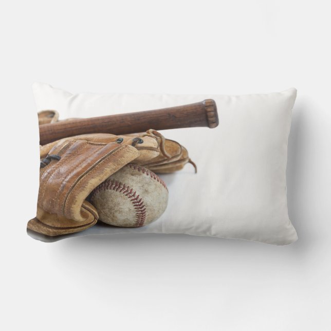 Cojín Lumbar Vintage Baseball and Bat (Anverso)