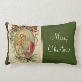 Cojín Lumbar Vintage bendecido del navidad de Jesús del Virgen