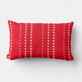 Cojín Lumbar Vintage Bordroidered Hearts Fabric Valentines Love