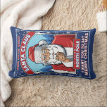 Cojín Lumbar Vintage Christmas Santa dice Feliz Navidad<br><div class="desc">Este diseño folclórico Navidad presenta un anticuado Santa Claus similar a un poster reclutador que dice: "Te quiero". Este diseño rojo, blanco y azul dice: "Una noche sólo Santa Claus del Polo Norte. Quiero que digas Feliz Navidad". Gran diseño para todo aquel que ame el folklore de los Navidades, Santa...</div>