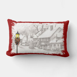 Cojín Lumbar Vintage Christmas Town Lumbar Pillow