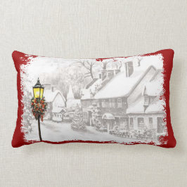 Cojín Lumbar Vintage Christmas Town Lumbar Pillow