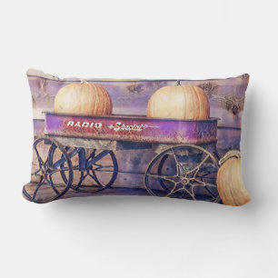 Cojín Lumbar Vintage Fall calabazas carros otoño colores acuare