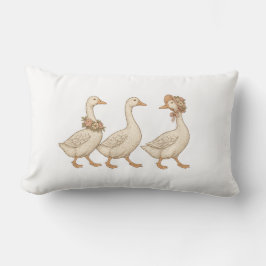 Cojín Lumbar Vintage Goose Parade Throw Pillow  Farmhouse Decor