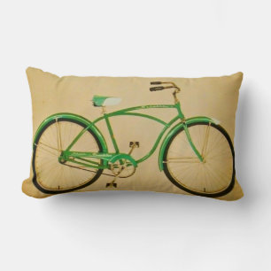 Cojín Lumbar Vintage Green Bicycle Lumbar Pillow