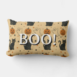 Cojín Lumbar Vintage Halloween Estampado Boo 