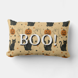 Cojín Lumbar Vintage Halloween Estampado Boo 