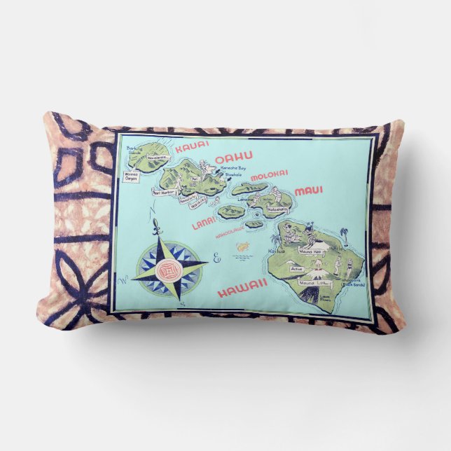 Cojín Lumbar Vintage Hawaii Pillow (Anverso)