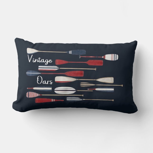 Cojín Lumbar Vintage Nautical Boat Oars (Anverso)
