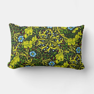 Cojín Lumbar Vintage Patrón de principios del siglo XX Oro verd