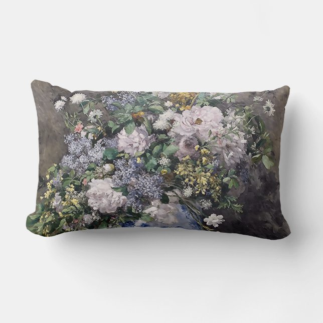 Cojín Lumbar Vintage Pierre Auguste Renoir Spring Bouquet (Anverso)
