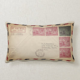Cojín Lumbar Vintage Por Correo Aéreo Lumbar Pillow