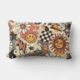 Cojín Lumbar Vintage Retro Celestial Grunge Pattern