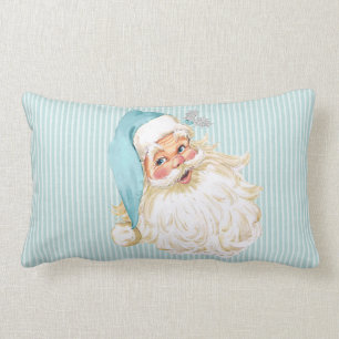 Cojín Lumbar Vintage Santa Claus Victoriano Turquesa