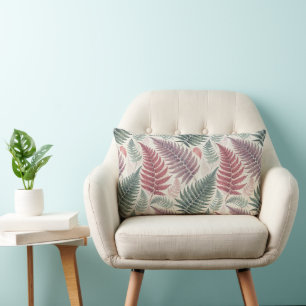 Cojín Lumbar Vintage-style botanical fern leaves
