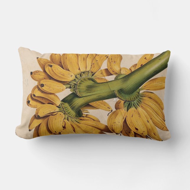 Cojín Lumbar Vintage Tropical Banana Lumbar Pillow (Anverso)