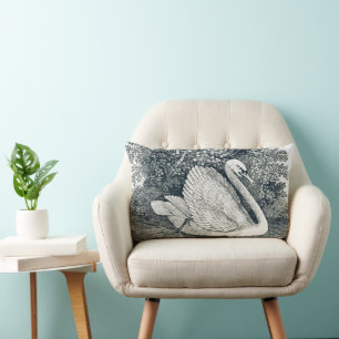 Cojín Lumbar Vintage White Swan de Thomas Bewick