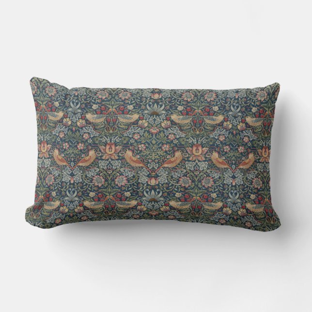 Cojín Lumbar Vintage William Morris Strawberry Thief (Anverso)