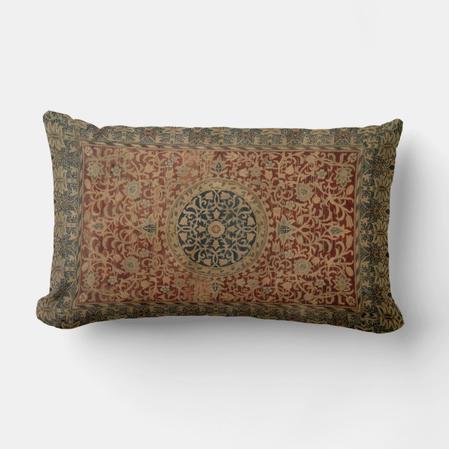 Cojín Lumbar Vintage William Morris Textil (Anverso)