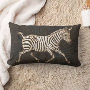 Cojín Lumbar Vintage zebra con diseño paisajista
