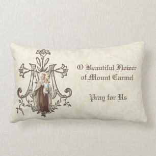 Cojín Lumbar Virgen Católica María Monte Carmelo Jesús Escap