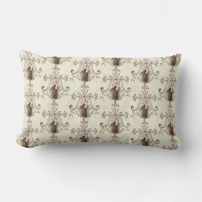 Cojín Lumbar Virgen Católica María Monte Carmelo Jesús Escapula (Anverso)