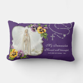 Cojín Lumbar Virgen religiosa María Fátima Rosaria Católica