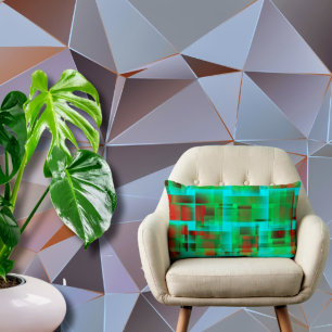 Cojín Lumbar visión abstracta de la ciudad retro