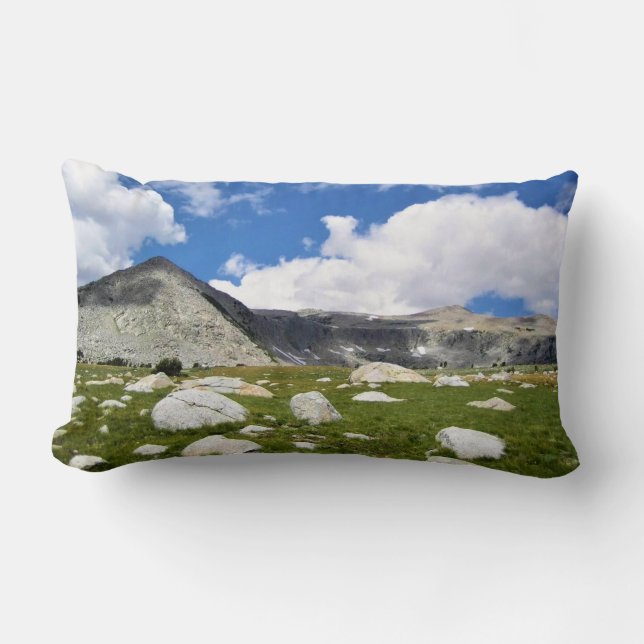 Cojín Lumbar Vista del sendero de los lagos Gaylor, paso de Tio (Anverso)